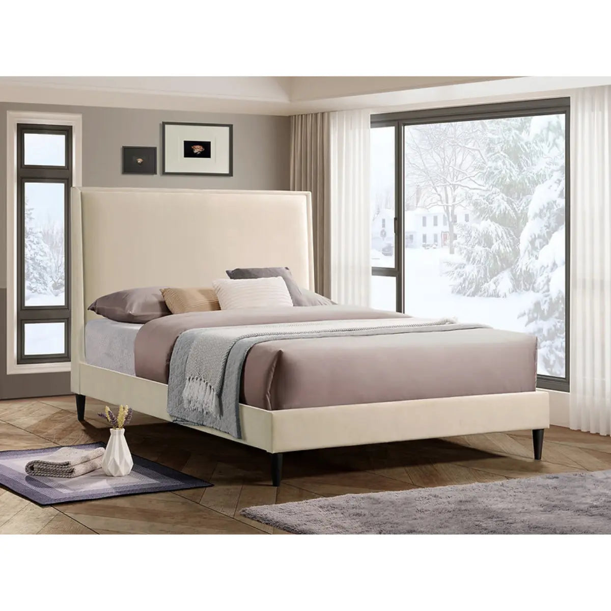 Lit plateforme 5570 beige