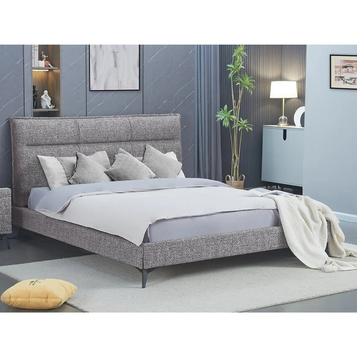 Lit plateforme 5935 gris