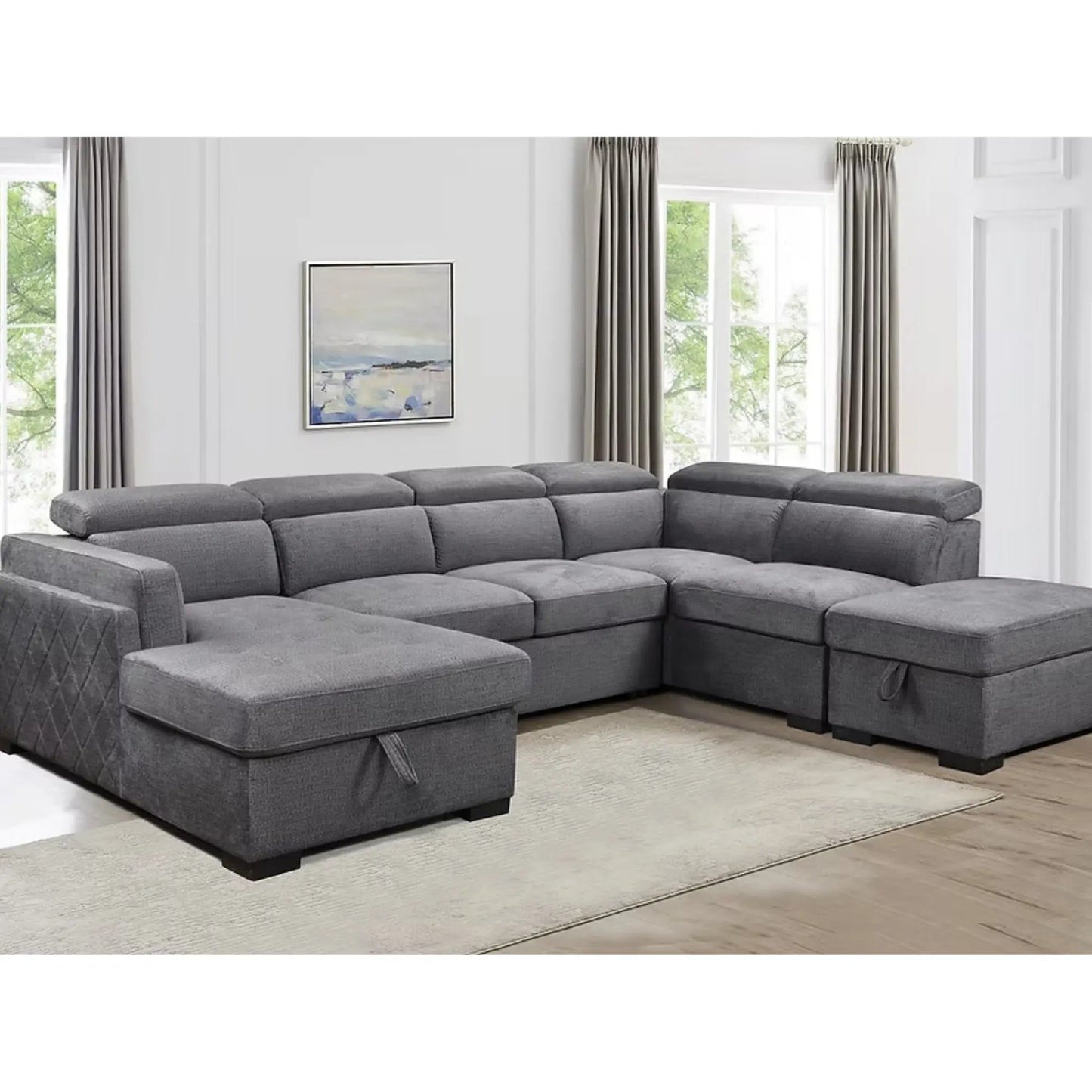 Canapé-lit sectionnel 9090 gris