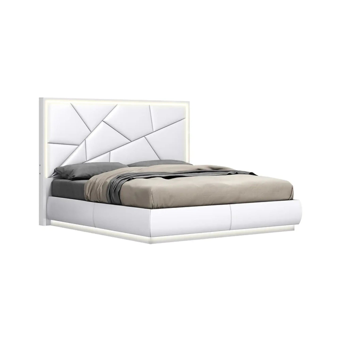 Ensemble de chambre à coucher Taylor avec rangement hydraulique en blanc