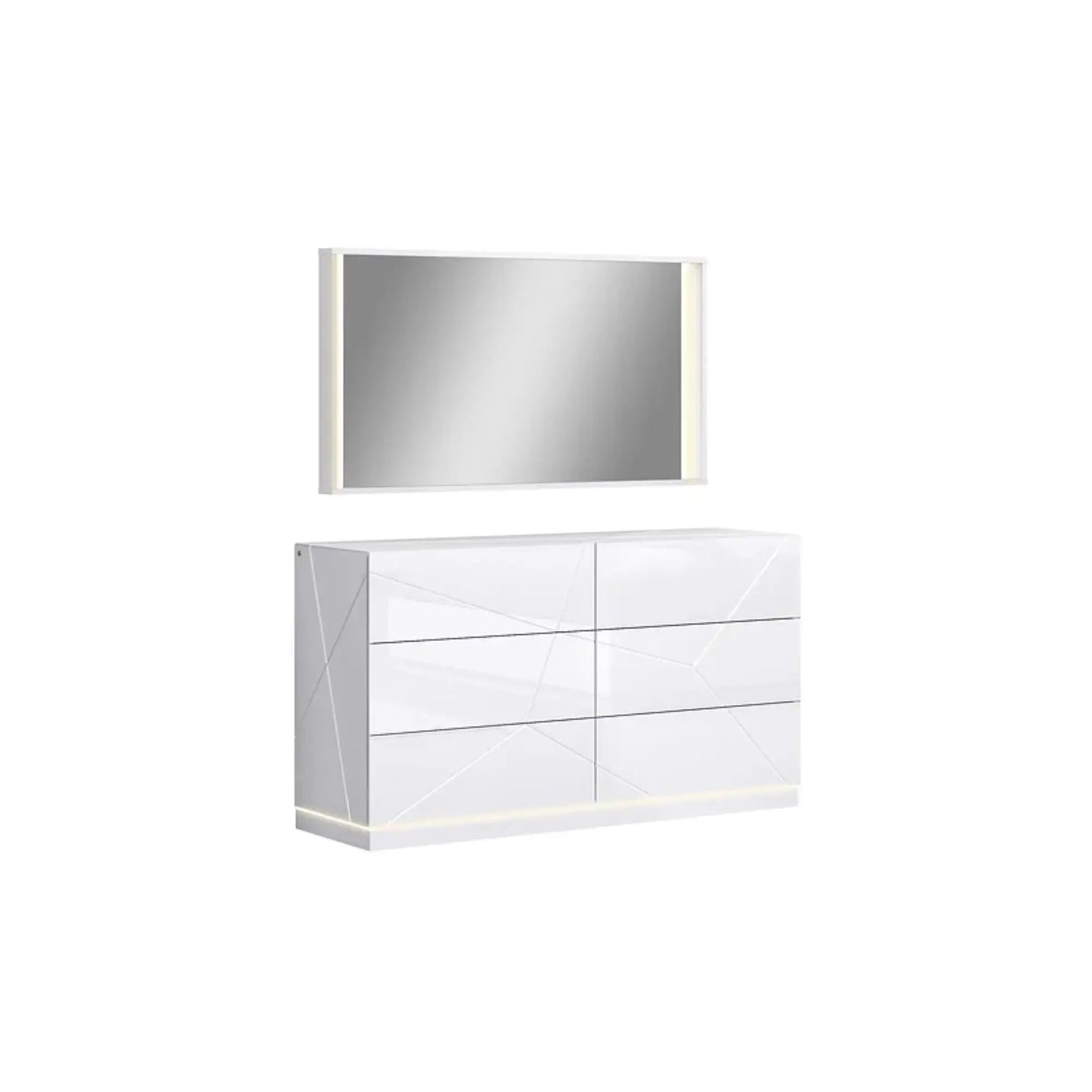 Ensemble de chambre à coucher Taylor avec rangement hydraulique en blanc