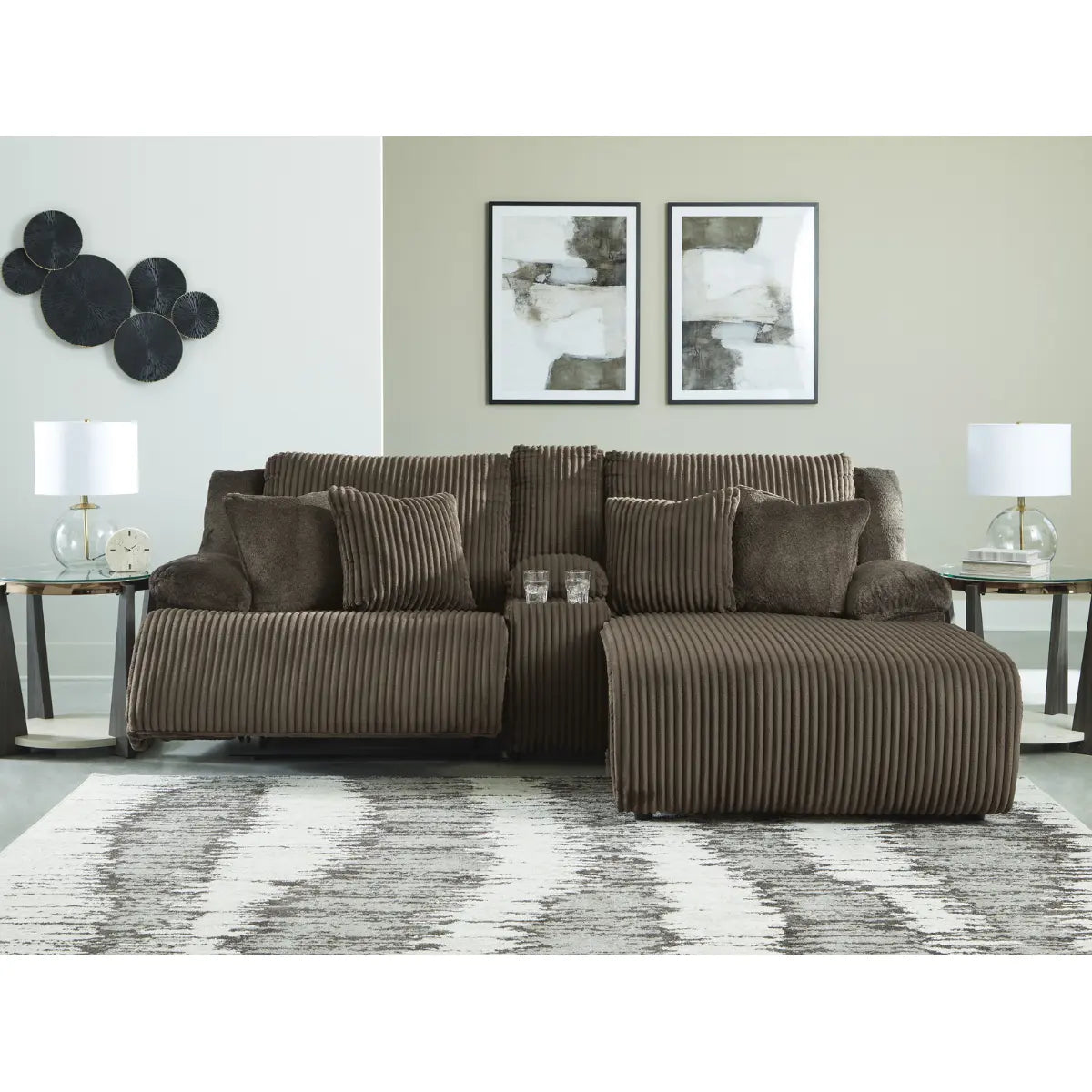 Canapé sectionnel inclinable Ashley Top Tier en chocolat