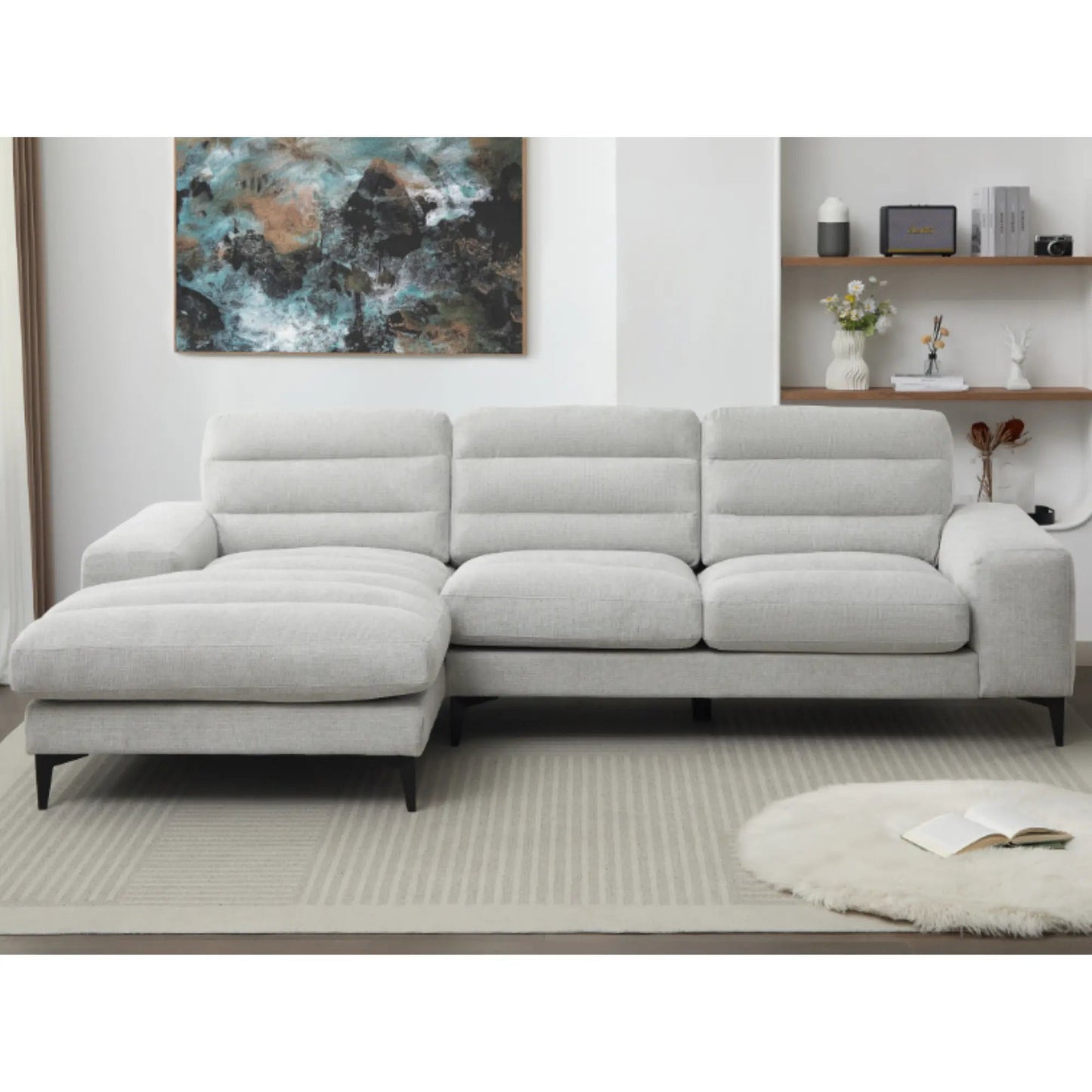 Canapé 2 pièces Suki avec méridienne 99084LGY