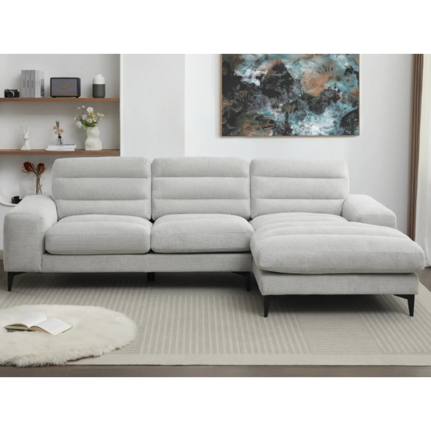 Canapé 2 pièces Suki avec méridienne 99084LGY