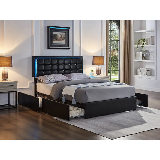 Lit plateforme à LED 5400 en noir