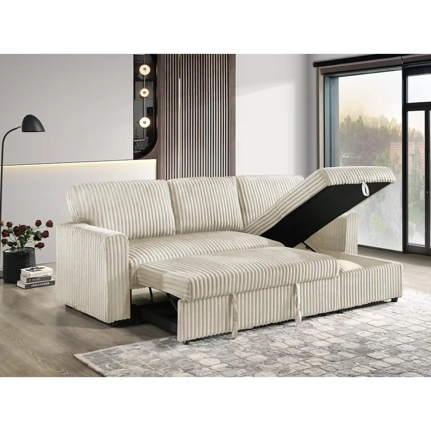 Canapé-lit sectionnel 9026 couleur crème