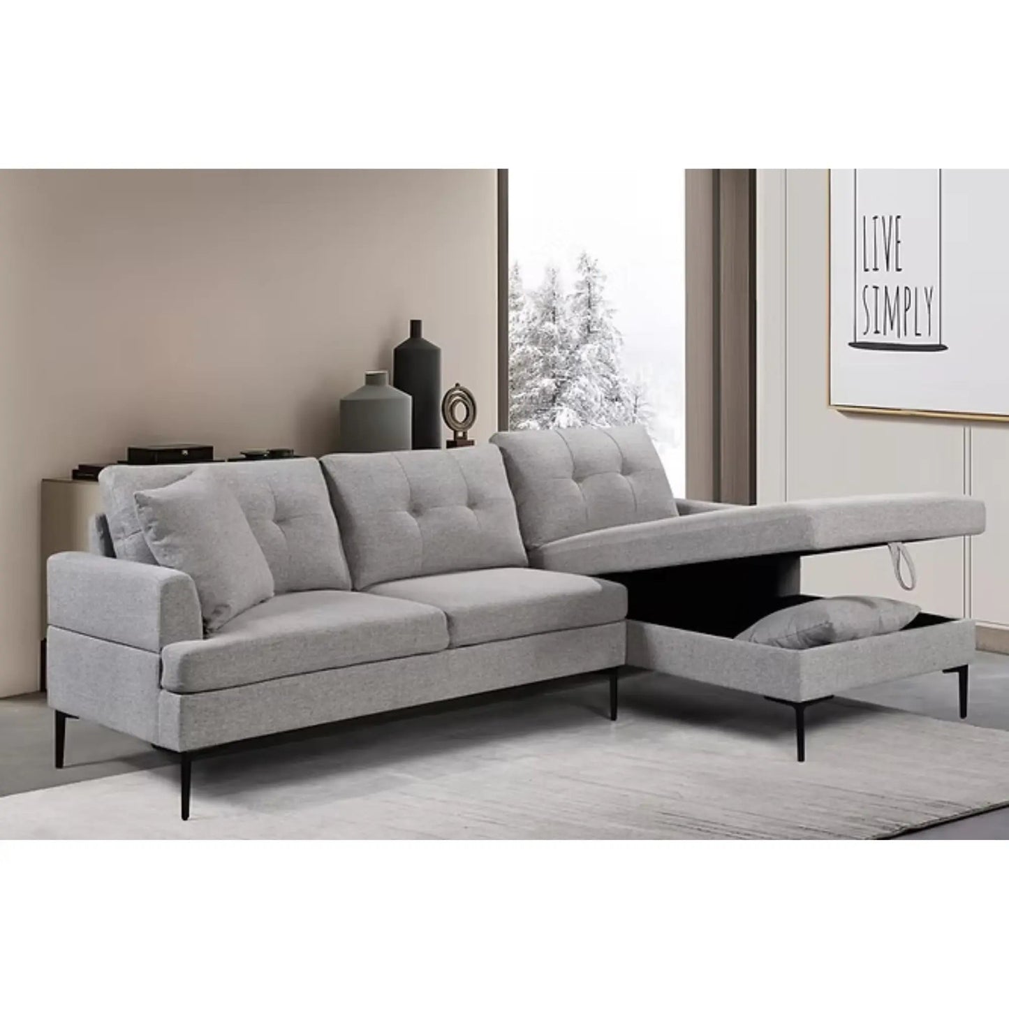 9061 Sectionnel en gris
