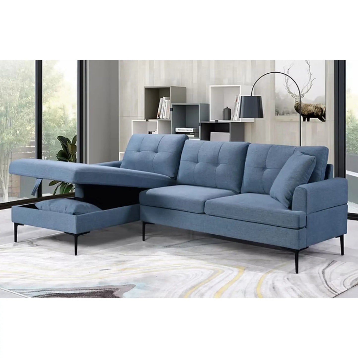 9065 Sectionnel en bleu
