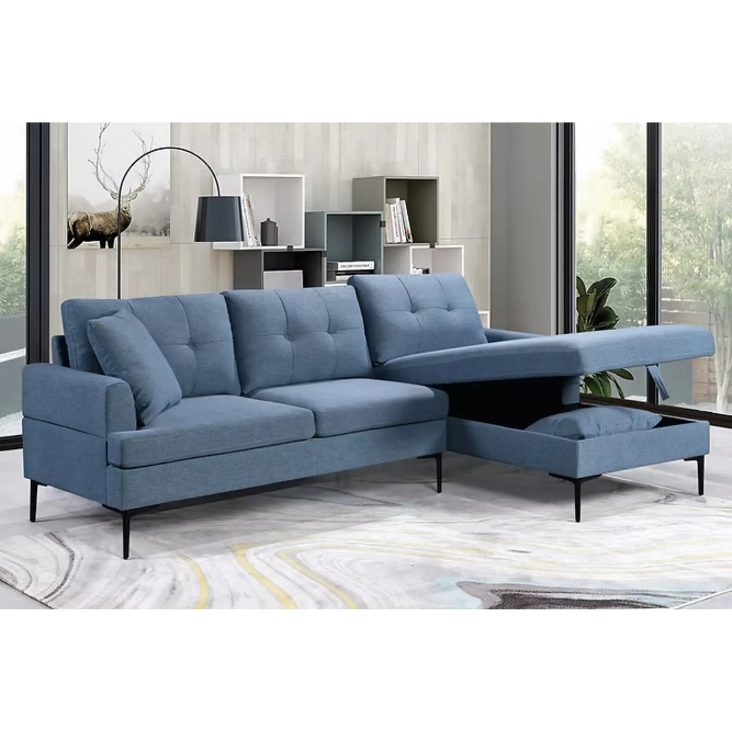 9066 Sectionnel en bleu