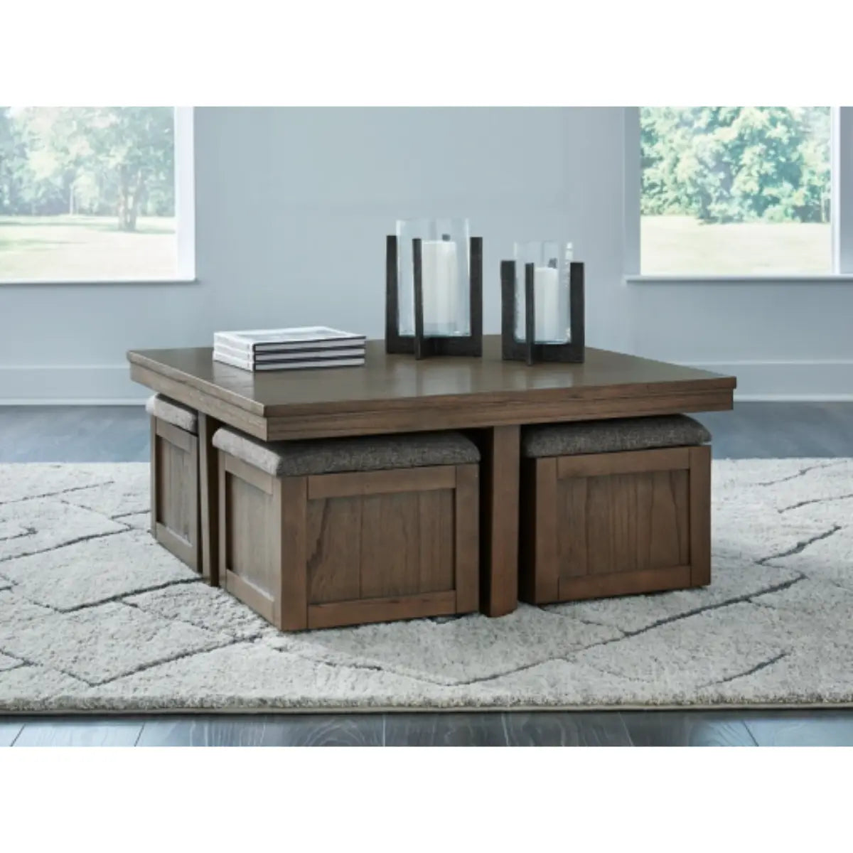 Table basse Ashley Boardernest avec 4 tabourets