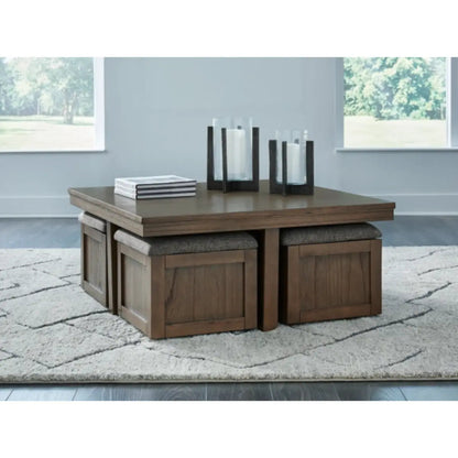 Table basse Ashley Boardernest avec 4 tabourets
