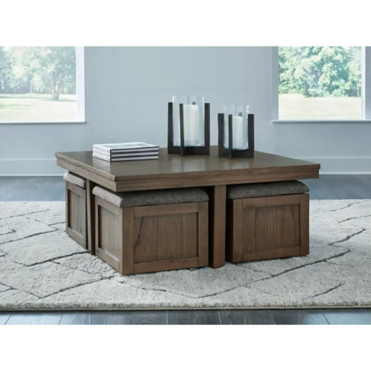 Table basse Ashley Boardernest avec 4 tabourets