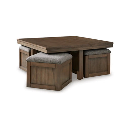 Table basse Ashley Boardernest avec 4 tabourets