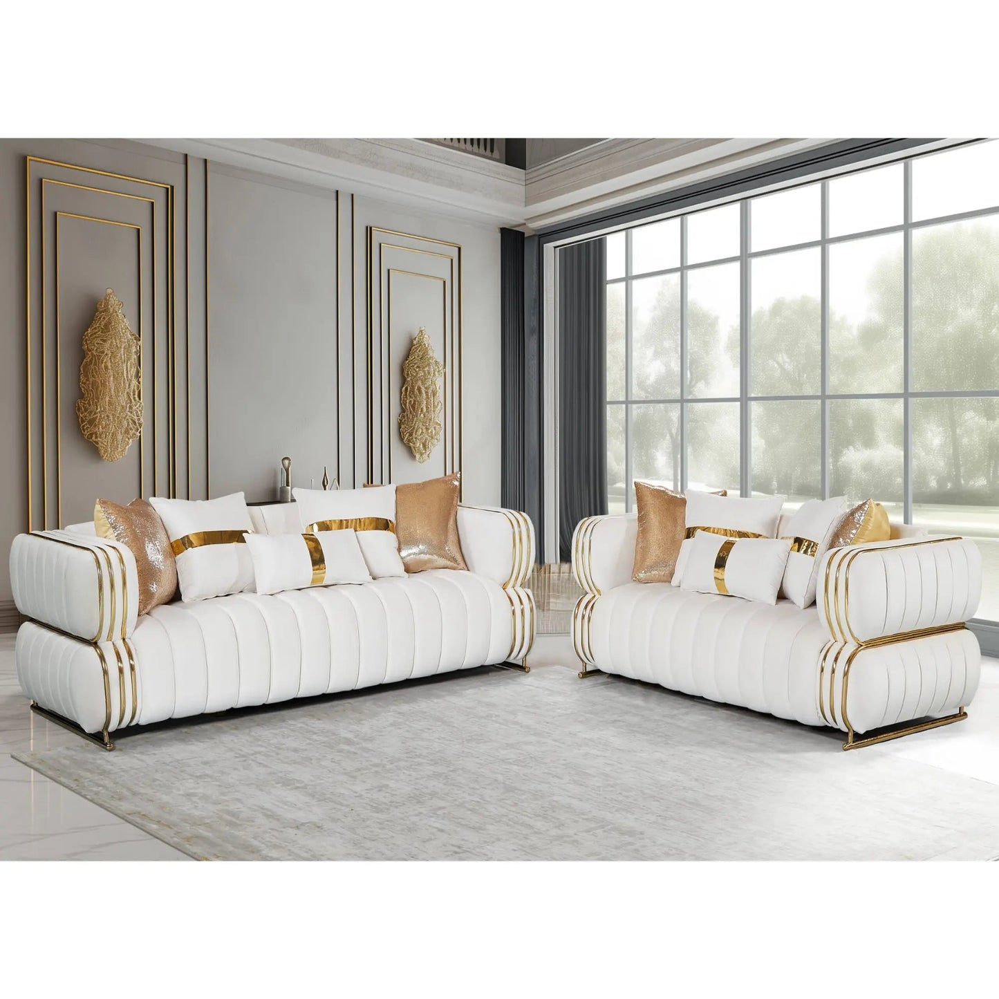 Ensemble de canapés Dorvel couleur crème
