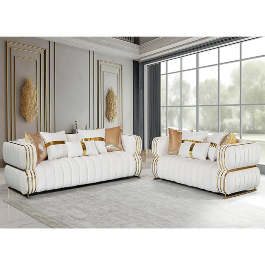 Ensemble de canapés Dorvel couleur crème