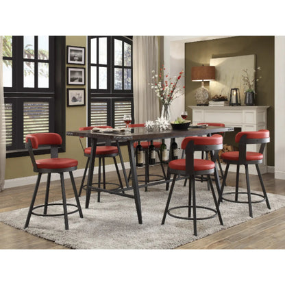 Ensemble de salle à manger Appert à hauteur de comptoir, rouge