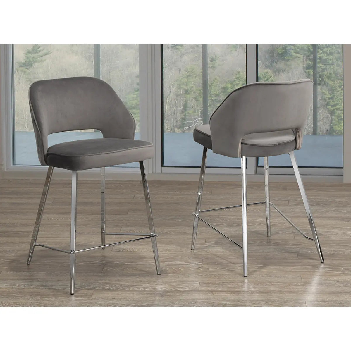 Ensemble de tabourets de bar Ella gris