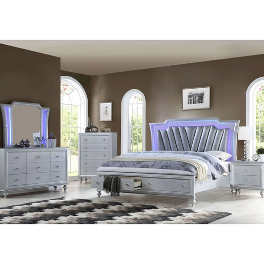Ensemble de chambre à coucher en cristal gris