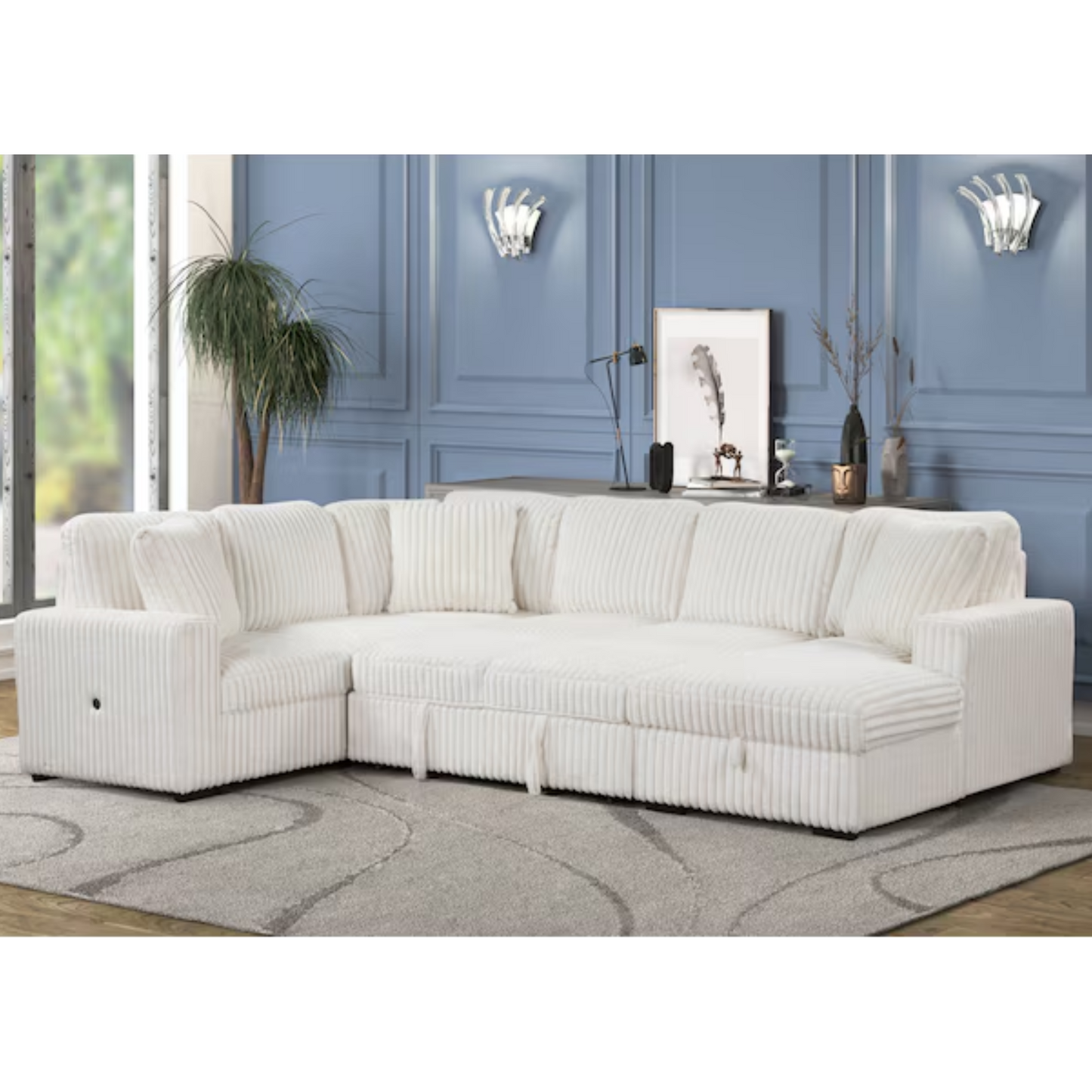 Grande section moderne en crème