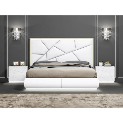 Ensemble de chambre à coucher Taylor avec rangement hydraulique en blanc