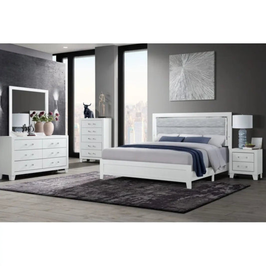 Ensemble de chambre à coucher Luccia LED en blanc