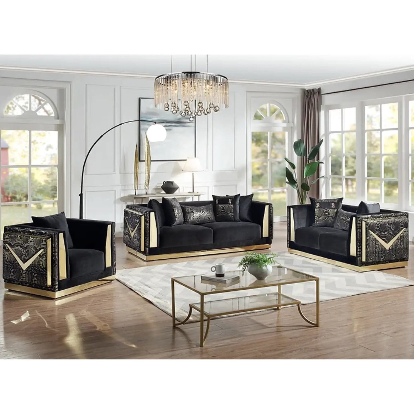 Ensemble de canapés Monaco en noir