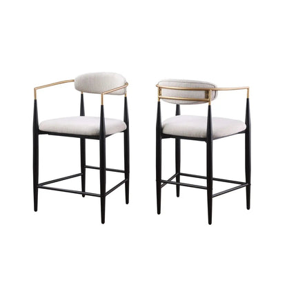 Ensemble de tabourets de bar Mykos beige