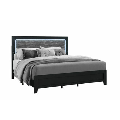 Ensemble de chambre à coucher Reid à LED en noir