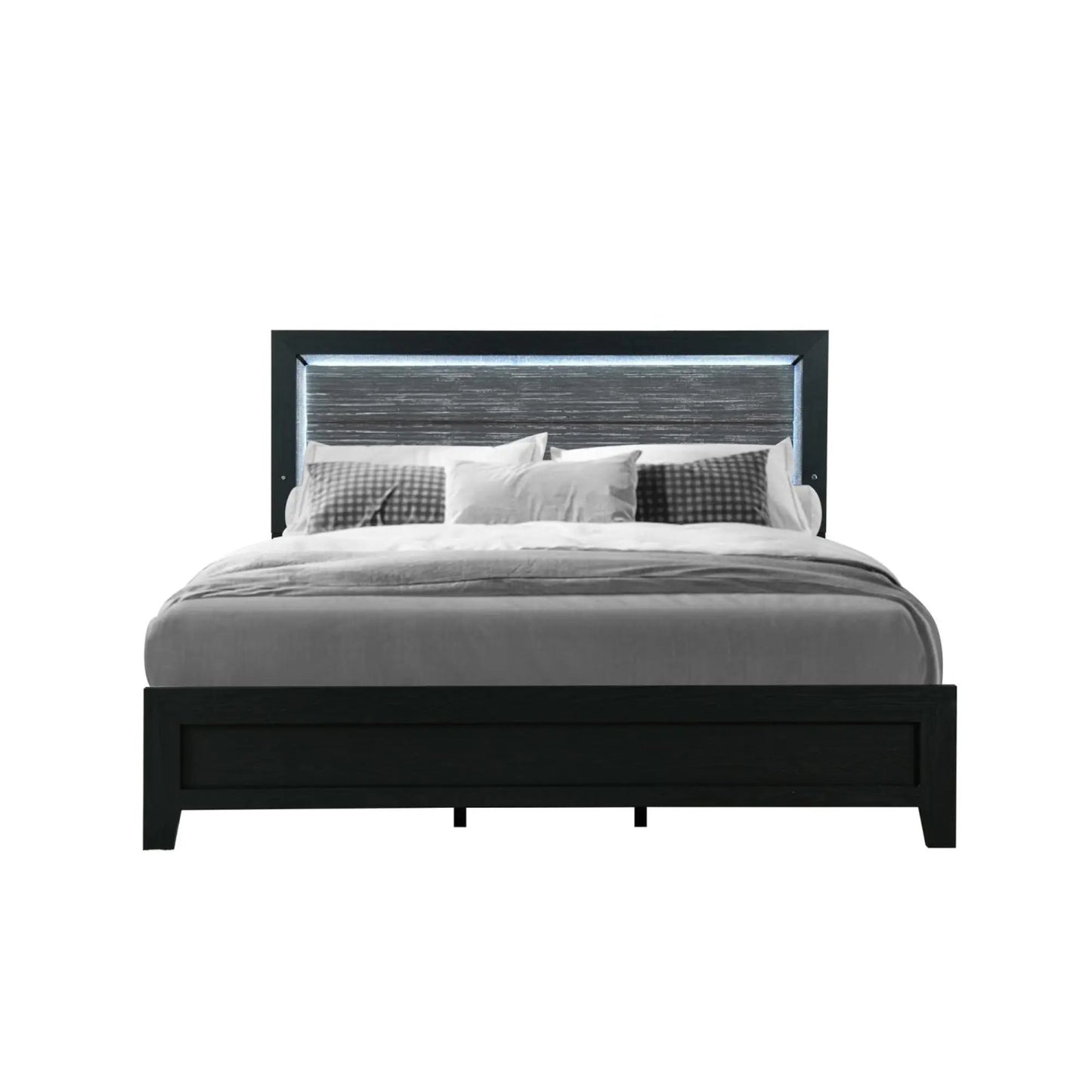 Ensemble de chambre à coucher Reid à LED en noir