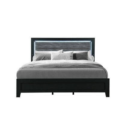 Ensemble de chambre à coucher Reid à LED en noir