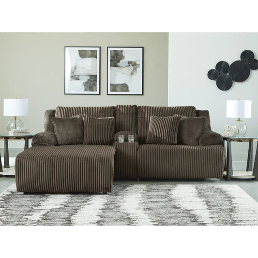 Canapé sectionnel inclinable Ashley Top Tier en chocolat