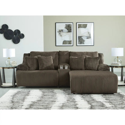 Canapé sectionnel inclinable Ashley Top Tier en chocolat