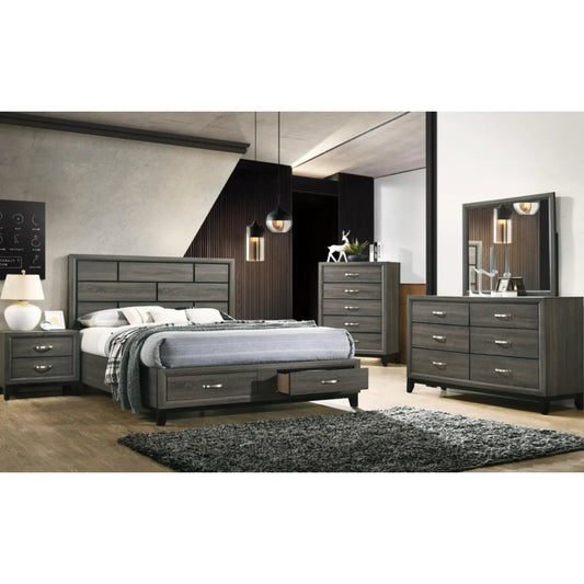 Ensemble de chambre à coucher à plateforme Valdemar
