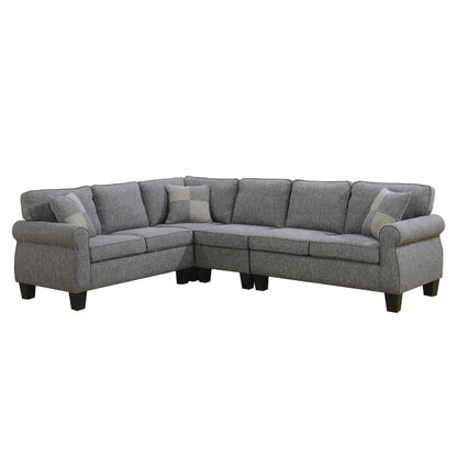 Canapé d'angle Victoria 5351 en tissu gris