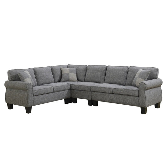 Canapé d'angle Victoria 5351 en tissu gris