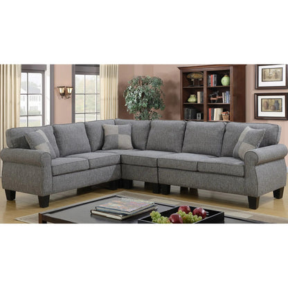 Canapé d'angle Victoria 5351 en tissu gris